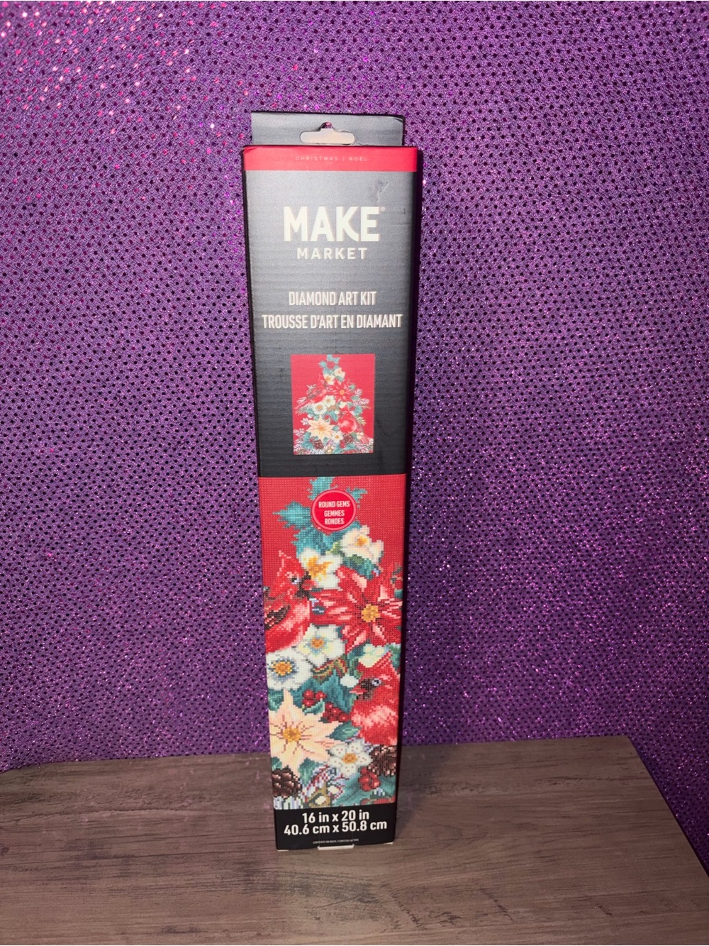 🆕💜Makers Market Christmas Floral Diamond Art Kit Red Green Holiday DIY Craft NEW